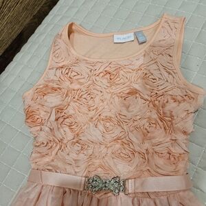The Children's Place Peach Rosette Dress with Jeweled Belt, great Easter Dress.